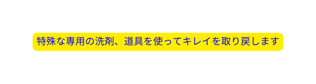 特殊な専用の洗剤 道具を使ってキレイを取り戻します